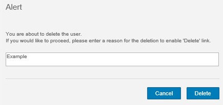 Populating a reason and then selecting delete