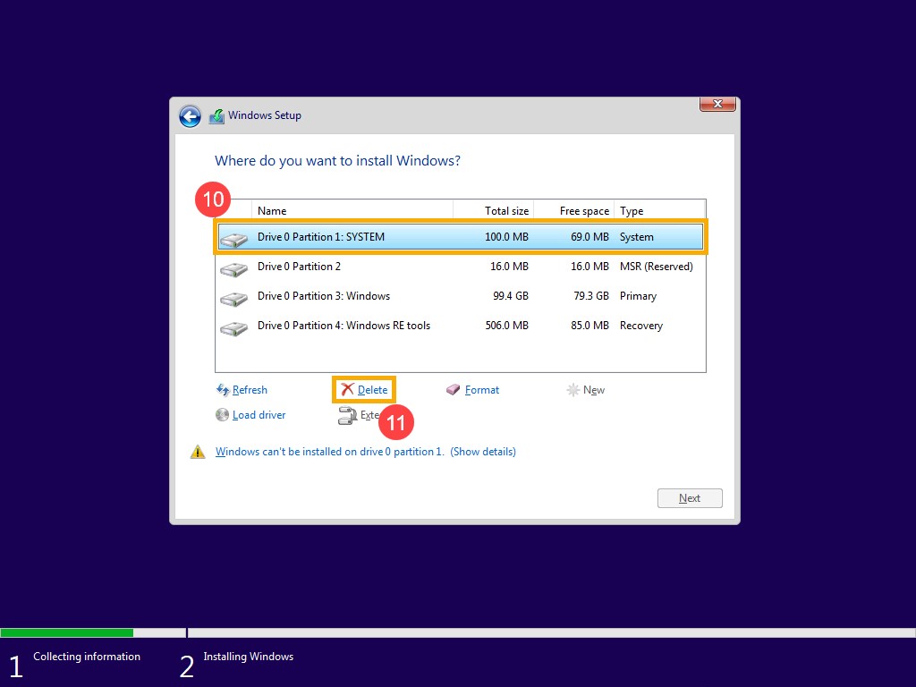 Windows Install Setup Select Drive