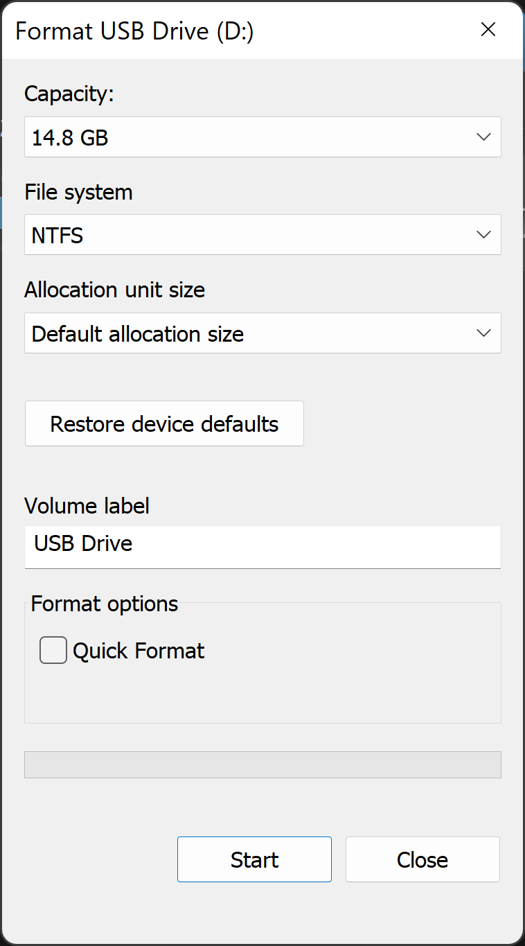 Formatting options available in the format window