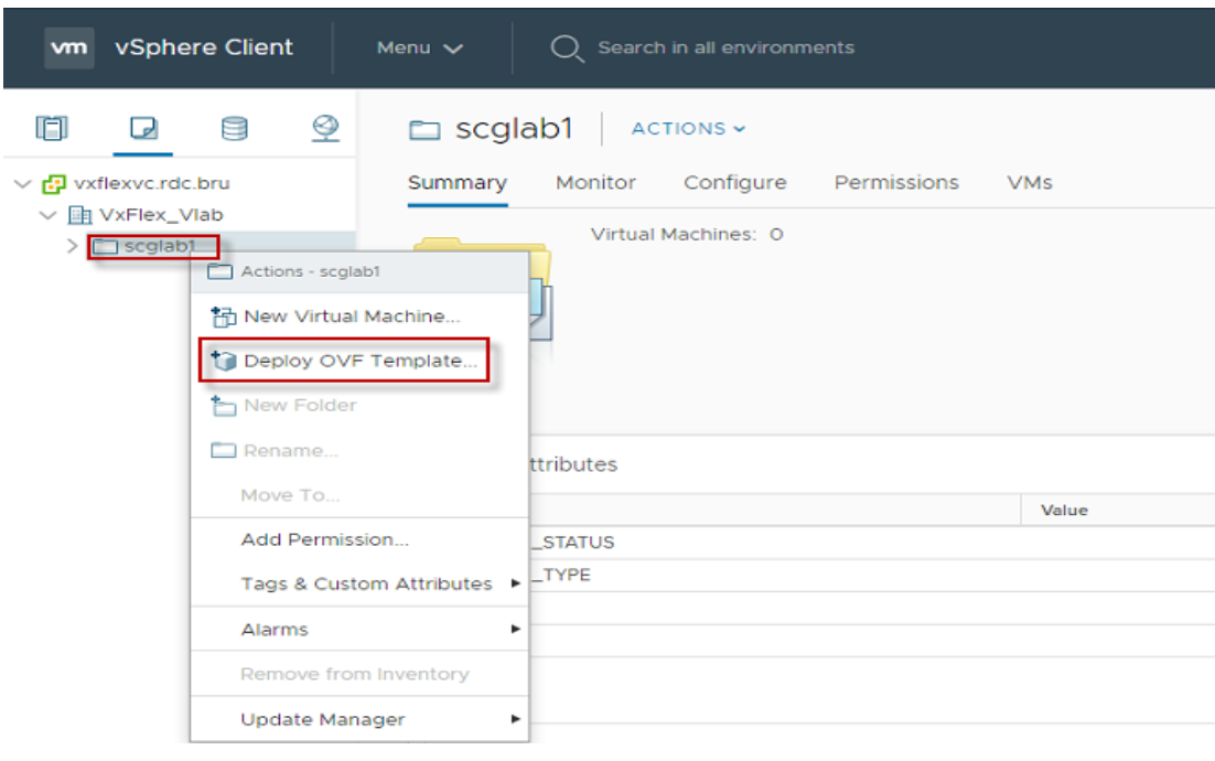 Opcja Deploy OVF tempalte