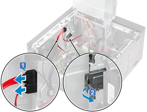 Pulling the optical drive latch