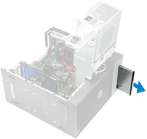 Sliding the optical drive