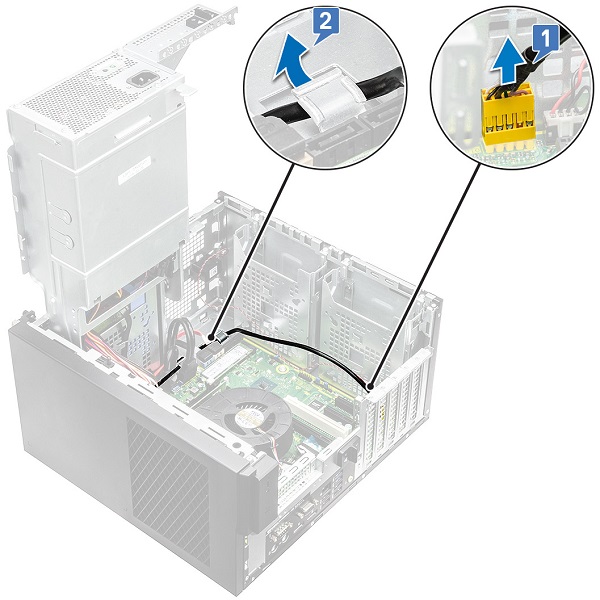 Desconexión del cable de audio de I/O
