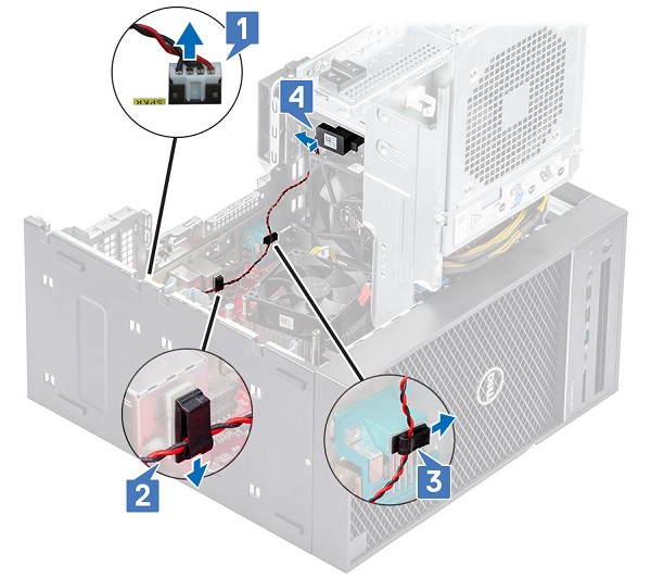 Rimozione dell'altoparlante interno