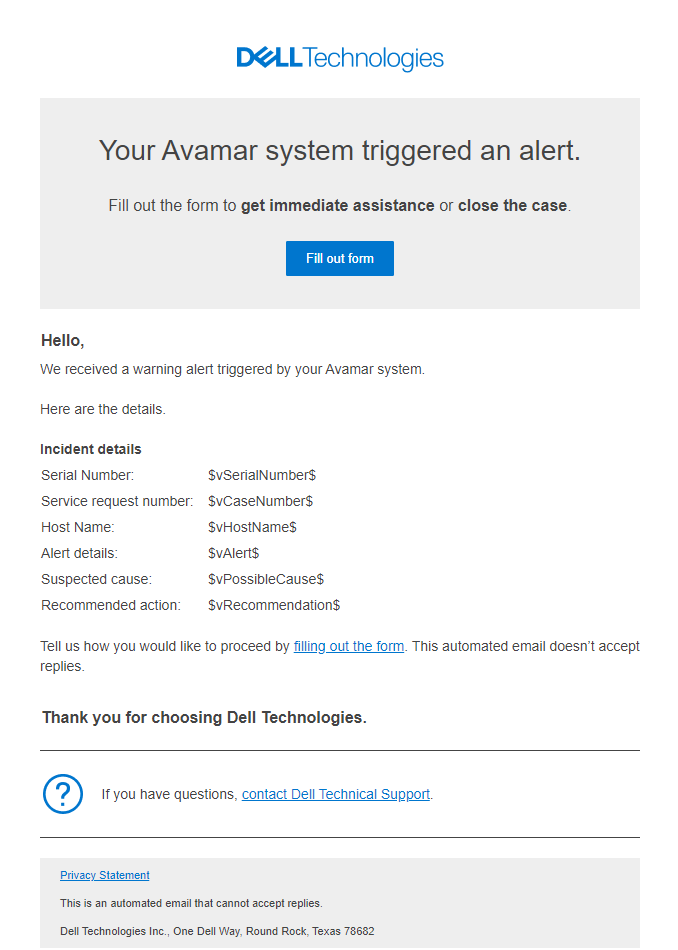 Initial Email Template