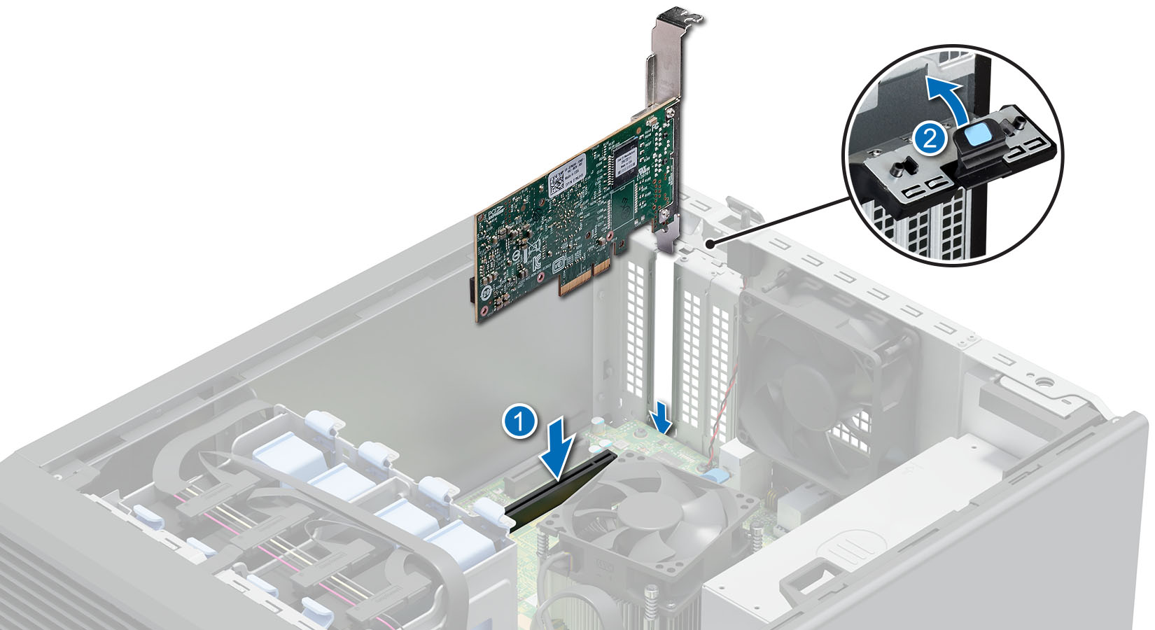 Встановіть адаптер PCIE у вежу