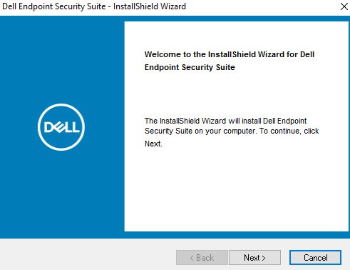 Pantalla de bienvenida de Dell Endpoint Security Suite Enterprise