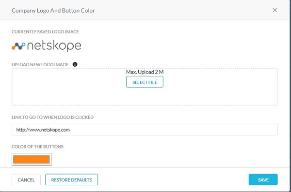 Yrityksen logo ja painikkeen väri