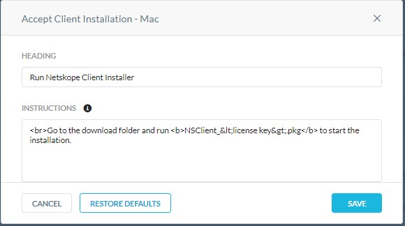 Accept Client Installation — Mac