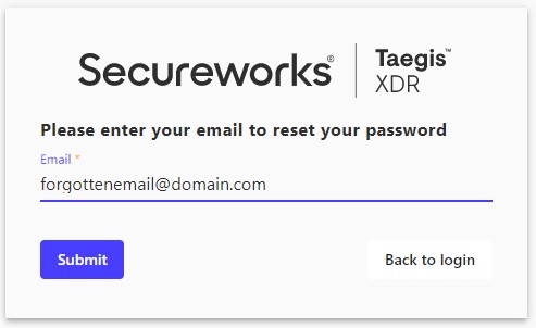 パスワードのリセット プロンプト
