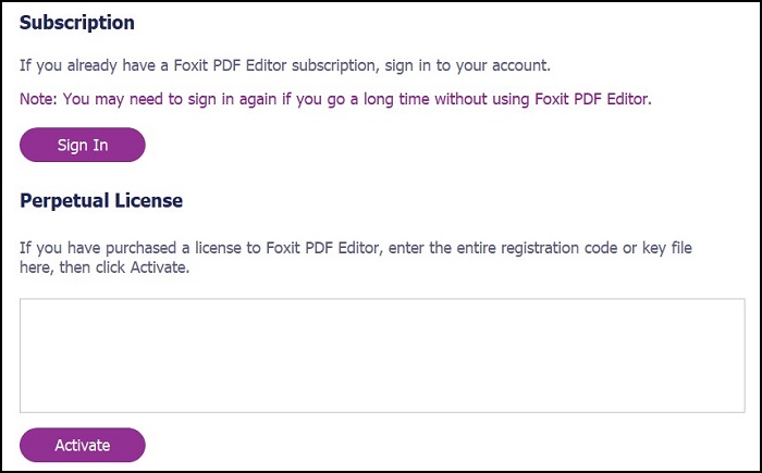 Suscripción a Foxit PDF Editor