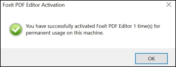 Activation de Foxit PDF Editor