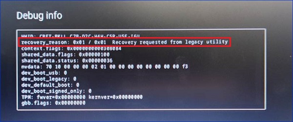 「recovery_reason」コード:0x01