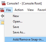 Add/Remove Snap-in