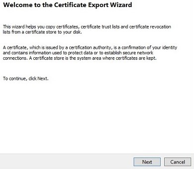 Certificate Export Wizard