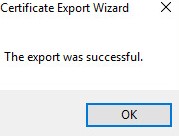 Successful export