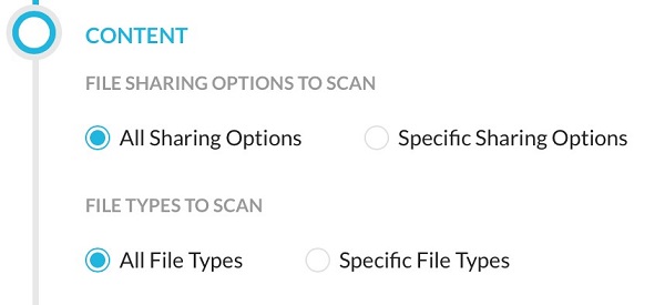 Selecting content to scan