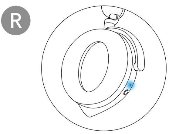 The LED lights up blue when connected through Bluetooth