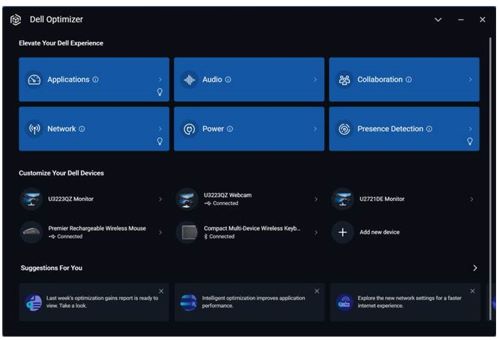 Dell Optimizer User Interface
