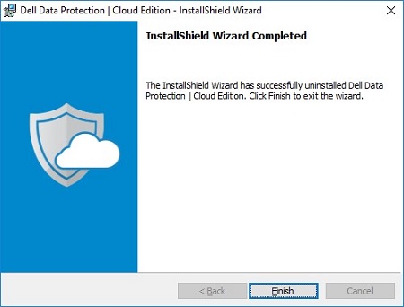 Pantalla del asistente InstallShield de Dell Data Protection Cloud Edition completado