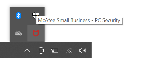 McAfee Small Business — Ícone de segurança do PC