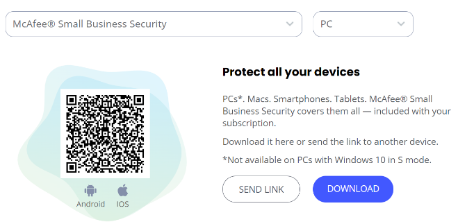 Download da McAfee Small Business Security