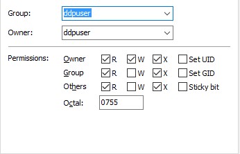元のファイルのアクセス許可の例