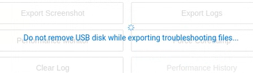 Exporting logs to USB disk