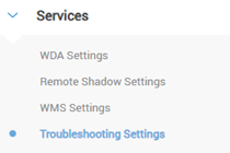 Možnost Nastavení odstraňování problémů