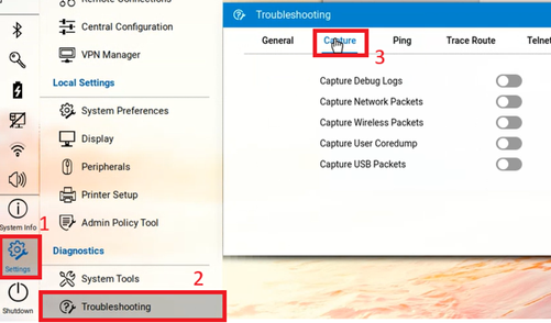 Opciones del panel de solución de problemas