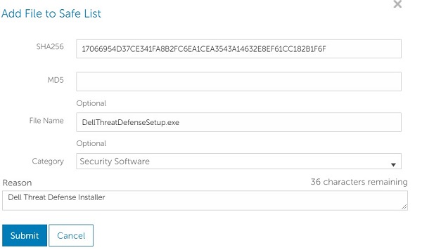 Legg til fil i sikkerlisten