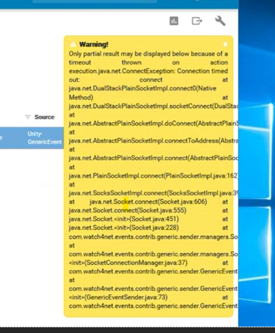 the error showing in SRM GUI