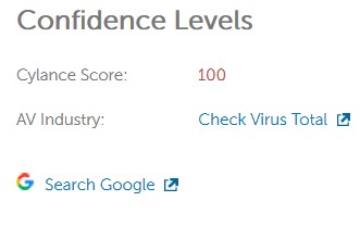 Niveaux de confiance des menaces