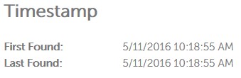 Timestamp di una minaccia