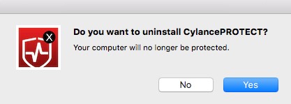 Uninstall confirmation