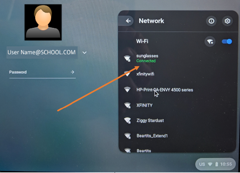 Menu Network di ChromeOS