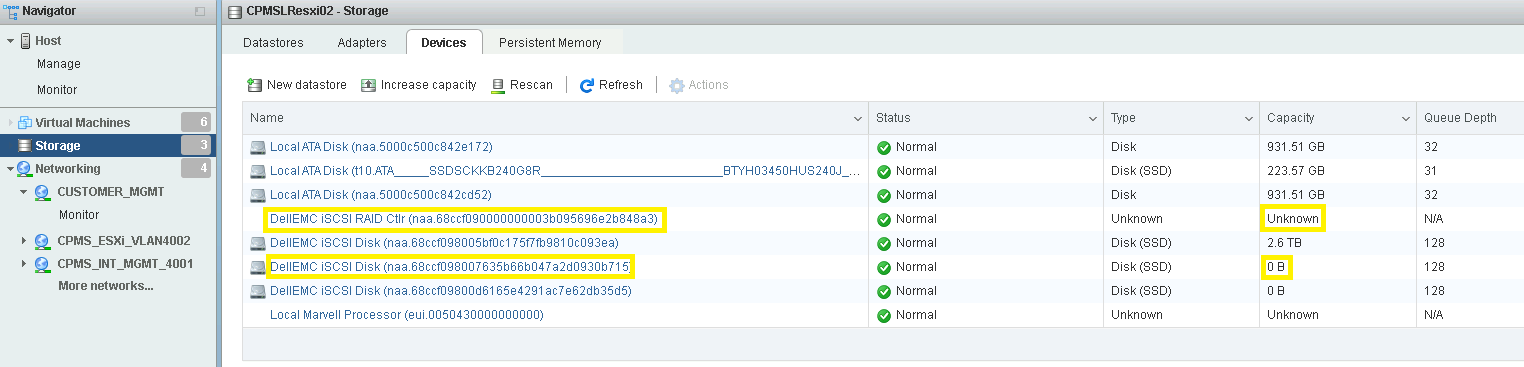 Esxi ana bilgisayar ekran görüntüsü