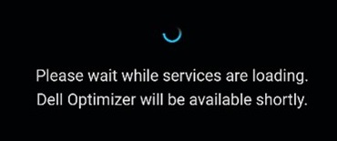 Первое сообщение отображается при запуске Dell Optimizer.