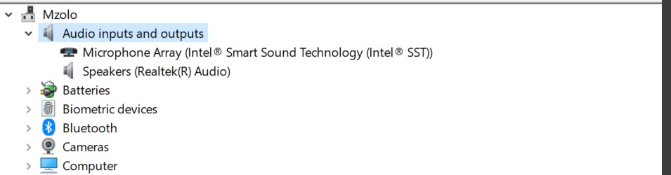 Audio inputs and outputs