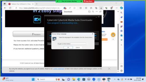 Выберите нужный язык и нажмите кнопку OK.