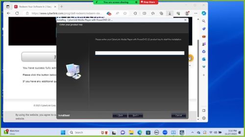 Digite a chave do produto quando solicitado