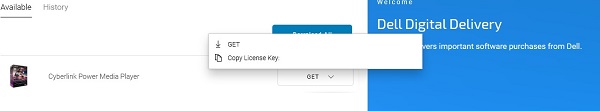 Locate Cyberlink Power Media Player and then click Get