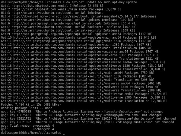 Esempio di output del comando sullo schermo