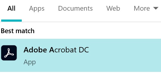 Search for Adobe Acrobat