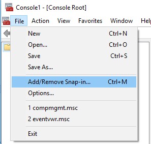 Přidat nebo odebrat modul snap-in