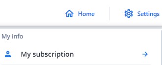 Seleccione Configuración y haga clic en Mi suscripción.