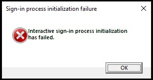 Errore di inizializzazione del processo di accesso