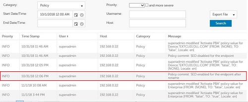 Logfil for politikbekræftelse