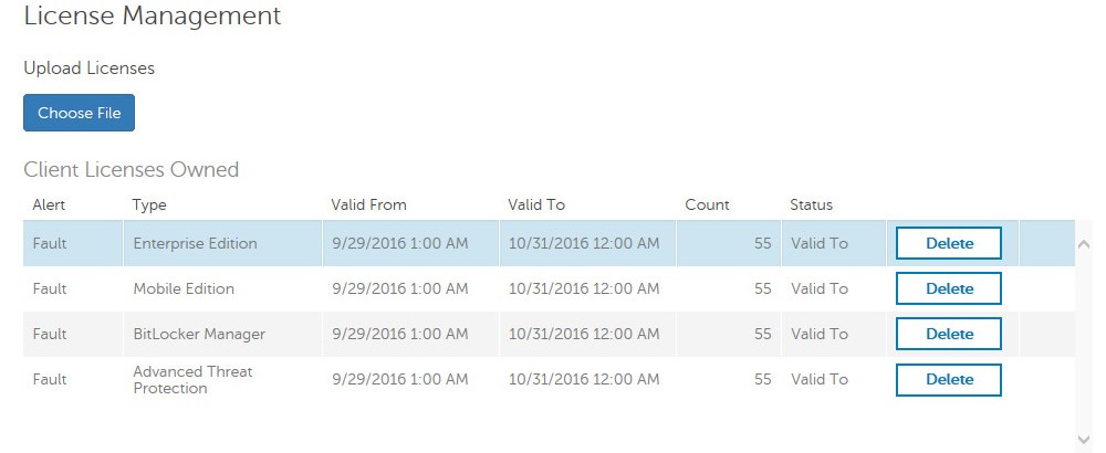 Dell Data Protection | Virtual Edition-Lizenzmanagement