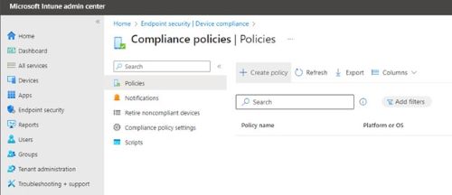 Cliccare su Create Policy